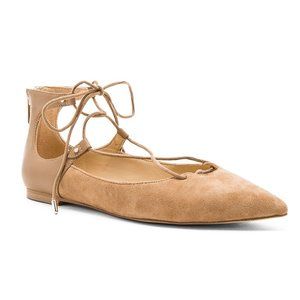 Sam Edelman Tan Lace-Up Flats
